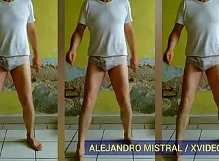 alejandro mistral says, 'look at me dancing in my wet underwear, showing off this big cock.'