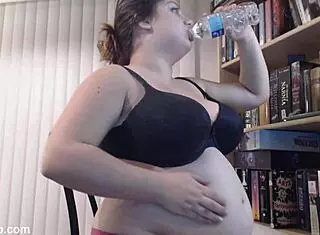 Enjoying a delicious tiramisu cake snack.