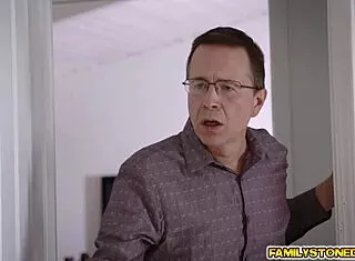 stepson starts drilling vanessa cage shaved pussy