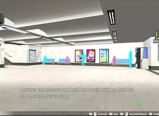 Hentai girl gets blowjob and creampie in elevator