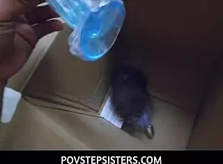 In this POV stepsisters video, a dirty young slut gets pounded in her butt by her stepbrother.