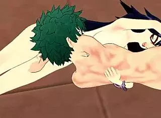 Deku and Midnight have hentai sex with blowjob and cumshot