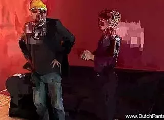 i love watching this blonde lady fuck and play with two painters