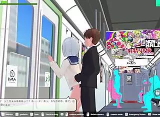 Hentai girl gets blowjob and creampie in elevator