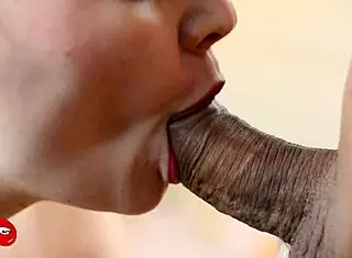 Russian babe's mouth licked and creampied close up