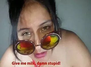 cute eyes in intriguing blowjob scene