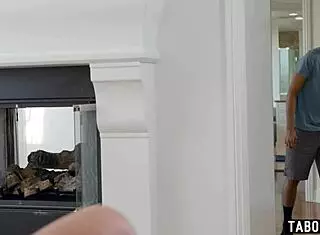 Blonde milf Sadie Summer caught in muff diving by perving young virgin guy suggestively