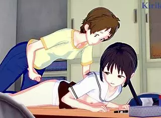 hanako honda and chisato higuchi intense futanari sex in asobi asobase hentai 😈