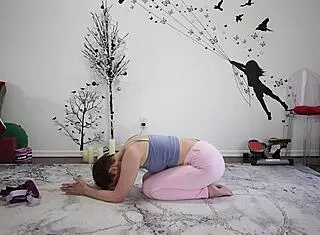 Yoga lesson turns steamy with cute shaved babe guiding me! 🧘‍♀️🔥