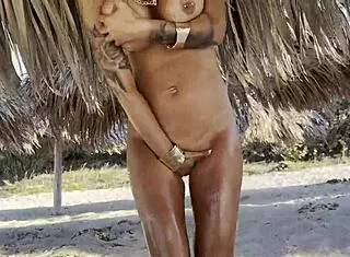 monika fox masturbates on the beach, squirting and prolapsing her shaved pussy