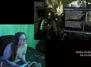Look at these big natural tits bouncing while I play Deadspace naked!