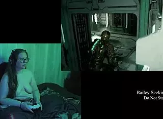 Look at these big natural tits bouncing while I play Deadspace naked!