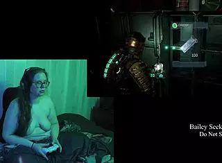Look at these big natural tits bouncing while I play Deadspace naked!