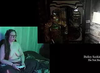 Look at these big natural tits bouncing while I play Deadspace naked!