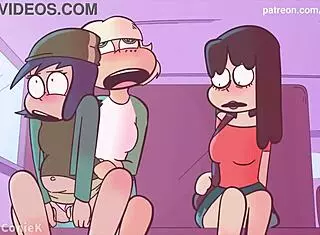 Futa Jackie and Janna's hot scene on the school bus in 4K quality