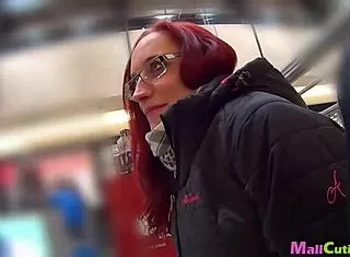 Amateur redhead sucks and fucks for free shopping 😏