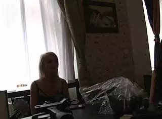 Girls backstage try on lingerie and dresses without panties