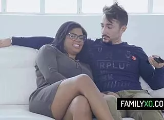 I am the lucky stud fucking my busty Latina girlfriend and her stepsister Sheyla Kayla.