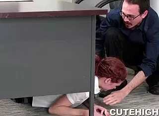 skinny redhead alice green giving blowjob and getting fucked in roleplay