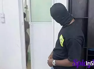 Thief breaks into lady's house and gets fucked hard