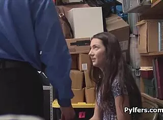 Beautiful Perky Shoplifter Gets Caught And Drilled By Security Guard On Hidden Cam
