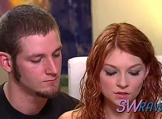 Petite Ginger Babe Cums In Swinger Orgy