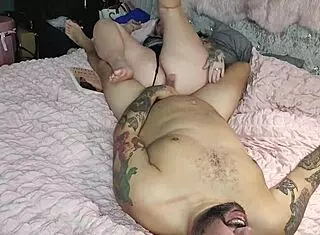 look at this real nasty couple fucking rough with big tits bouncing