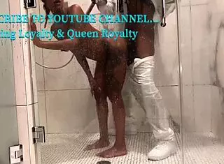 Royal b passionately loves daddy's big black cock and his cumshot in wet pussy creampie