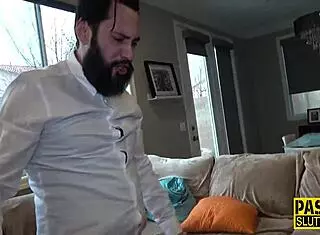 bdsm blonde gags on dick, gets bound and fucked with toys