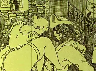 vintage comic depicts erotic antique scene