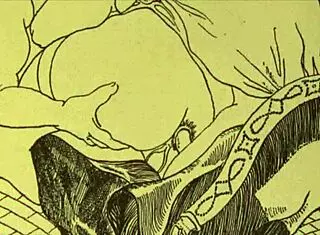 vintage comic depicts erotic antique scene