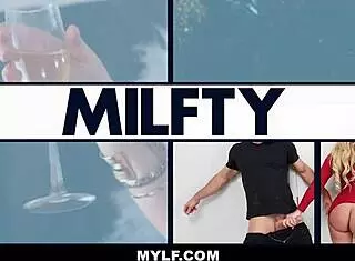 Milf stepmom trapped under table, banged by eager stepson.