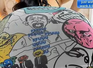 hot brunette commanding jerk off in three languages