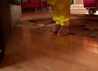 that flaming hot brunette with massive tits teases before getting rammed doggy and missionary