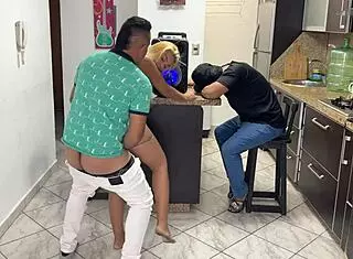 My friend lent me his girlfriend to dance, but my cock got hard when she rubbed her ass against me