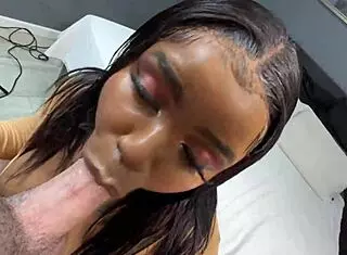 watch this busty black housewife squirt in missionary and get a creampie