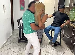 My friend lent me his girlfriend to dance, but my cock got hard when she rubbed her ass against me