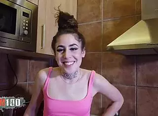 young skinny latina mia doll deepthroats cock in her first porn video for facial cumshot.