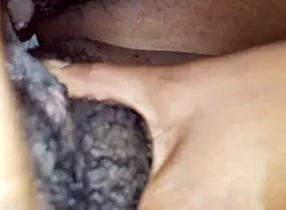 i'm rubbing my hard clit on her creamy hole, feeling intense pleasure with my ebony lover