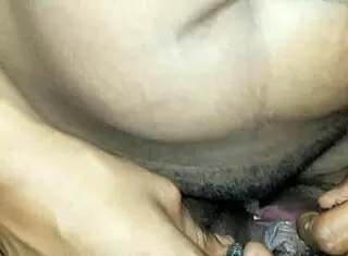 i'm rubbing my hard clit on her creamy hole, feeling intense pleasure with my ebony lover