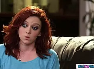 Dominant Stepmom Forces Young Redhead Stepdaughter to Lick Hairy Pussy with Fierce Control