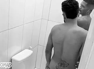 four hairy guys with big cocks in hardcore orgy