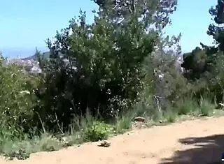 little spanish mature rides and sucks big cock in the mountains.