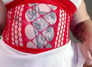 Curvy woman explores her body intimately