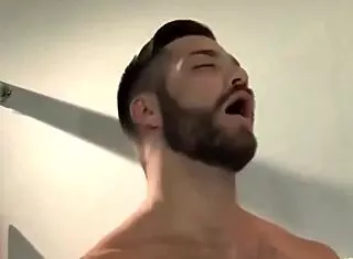 Firefighter hydraulic fucks in the bar's bathroom with a monster cock