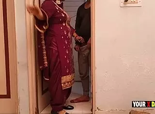 Punjabi bhabhi craves Bihari's cock in bathroom pussy fuck