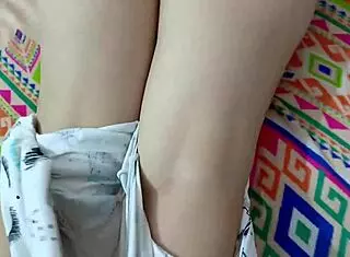 Stepmother shows panties during anal fuck and swallows big cock secretly.