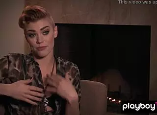 Britt Linn strips naked for a swim outdoors