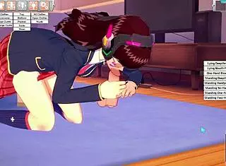D Va Gets Fucked Hard in the Room with Deepthroat and Riding