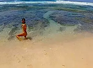 Passionate sex on the paradise beach with orgasms.